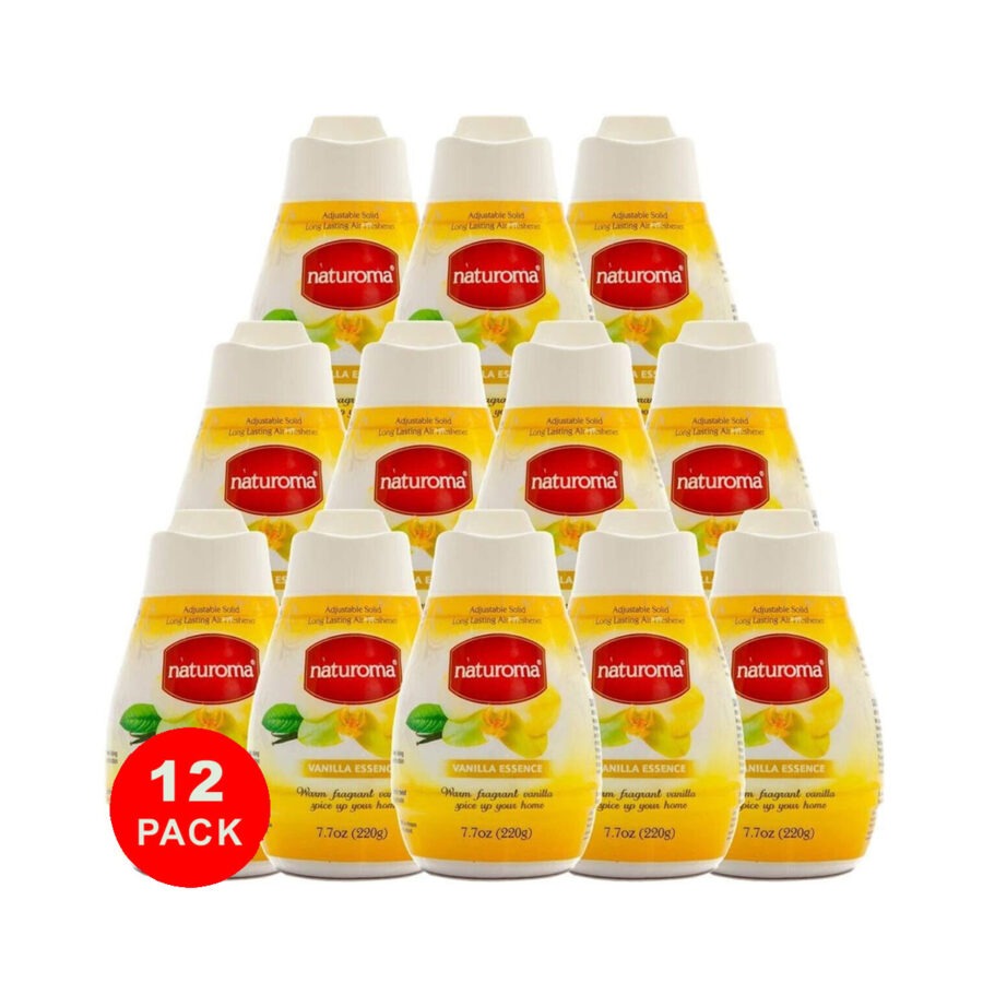 pack of 12  naturoma air freshener solid gel 12x 220g   vanilla essence