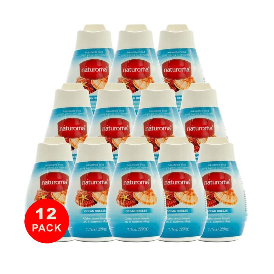 pack of 12  naturoma air freshener solid gel 12x 220g  ocean breeze
