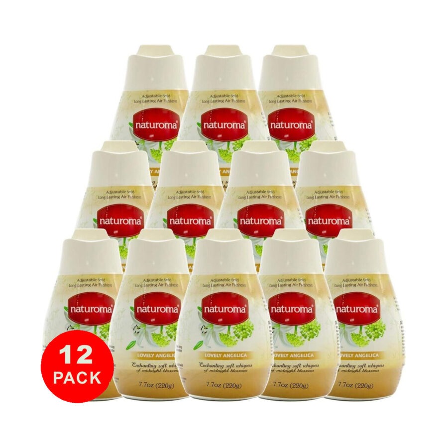 pack of 12  naturoma air freshener solid gel 12x 220g  lovely angelica