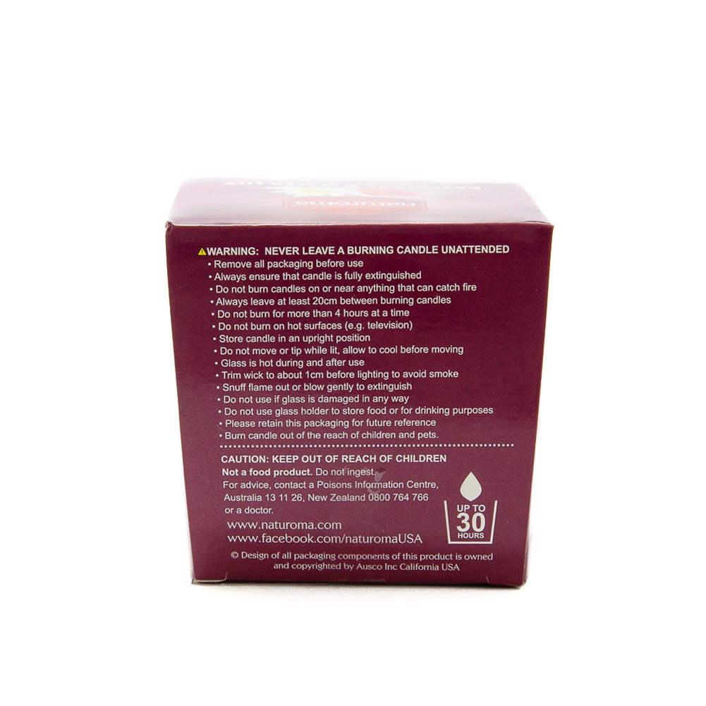Naturoma Exotic Scented Candles Raspberry & Water Lily 180g - naturoma Naturoma Exotic Scented Candles Raspberry & Water Lily 180g
