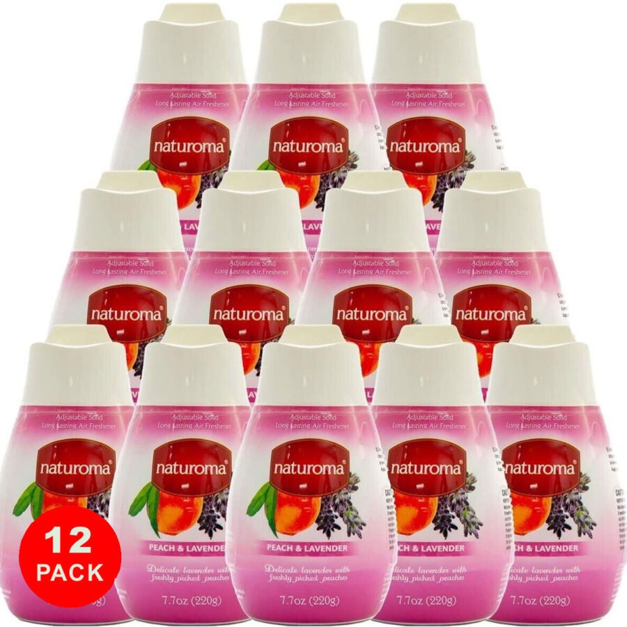 naturoma solid gel air freshener 12 x 220g peach  lavender