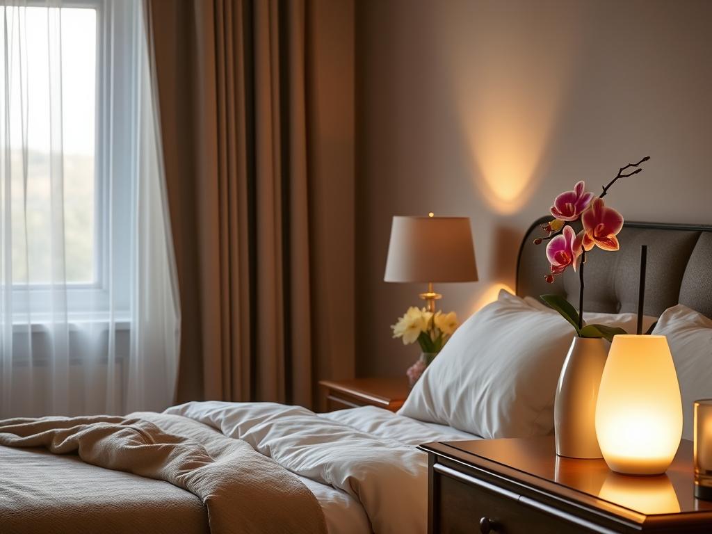Bedroom with Orchid Bloom Air Freshener creating relaxing atmosphere