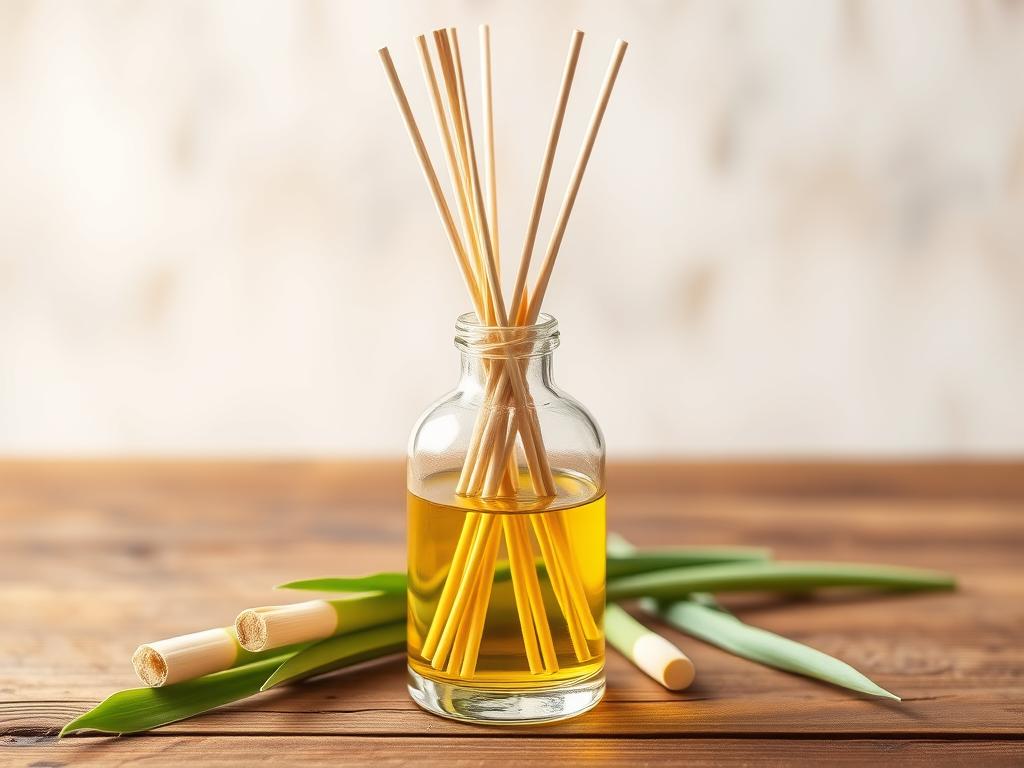 Lemongrass reed diffuser with bamboo sticks