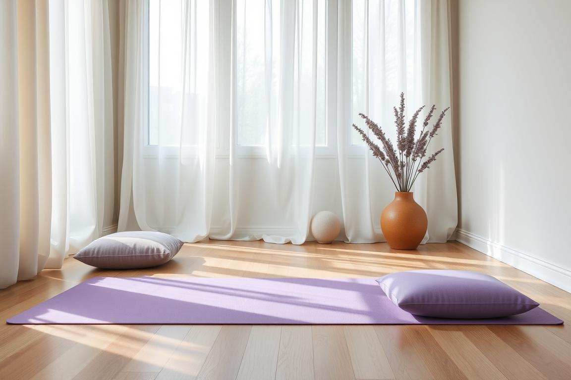 Yoga or meditation space enhanced with Lush Lavender Air Freshener